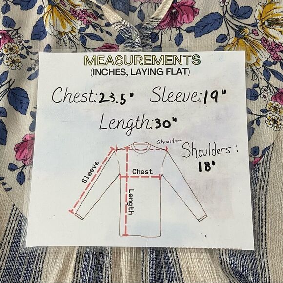 Hope Springs Women’s Blue & Cream Pleasant Top Striped Floral Boho Hippie 2XL - Picture 4 of 13